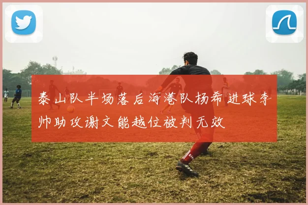 泰山队半场落后海港队杨希进球李帅助攻谢文能越位被判无效
